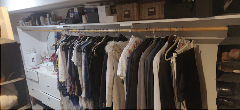 Long Closet Wall Before