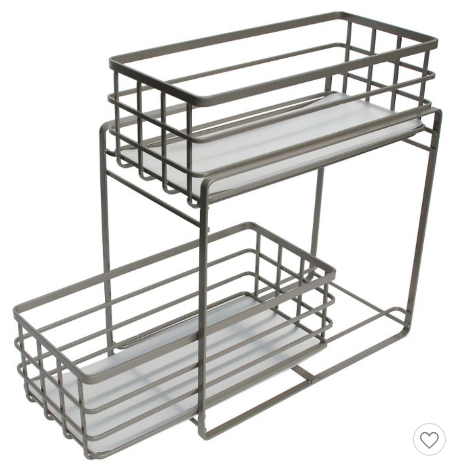 Under Vanity Two Tier Slide Out Utility Storage Bin